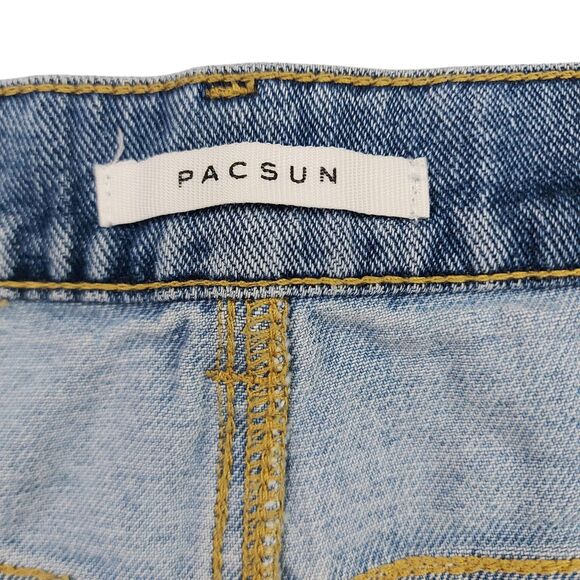 Pacsun Jeans Womens 32x24 Two-Tone Blue High Rise Straight Cotton Retro Y2K - Picture 8 of 12